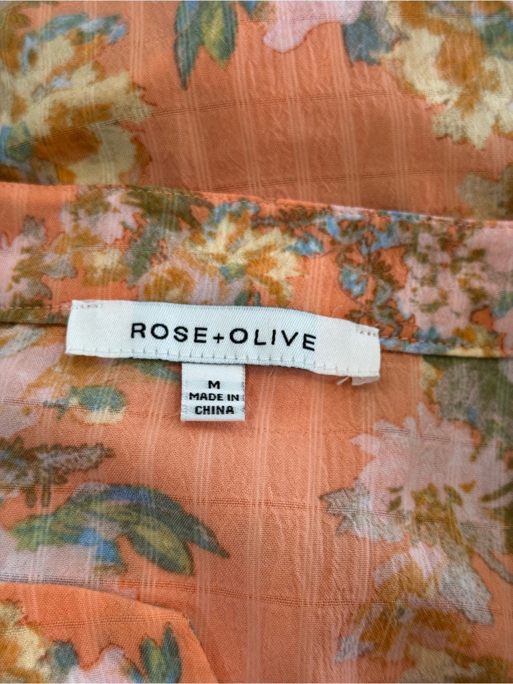 Rose & Olive Peach Floral Tie-Front Blouse - Picture 6 of 6